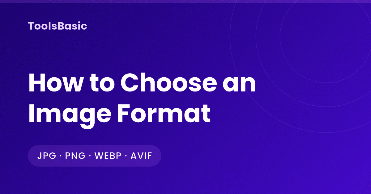 How to Choose an Image Format: JPG, PNG, WebP and AVIF Compared