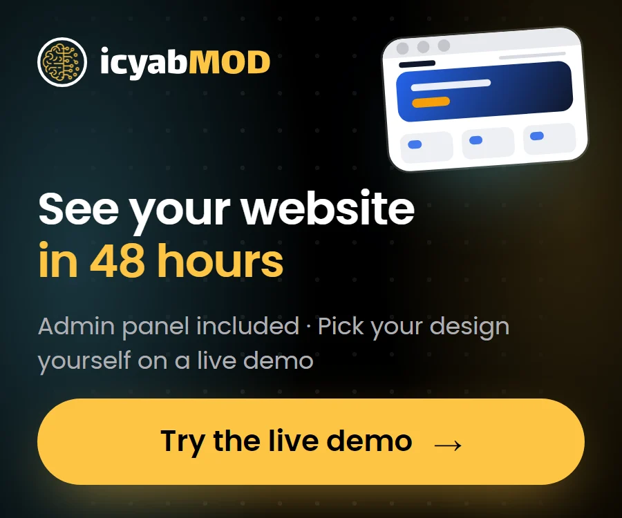 icyabmod — get a website for your business, design it on a live demo
