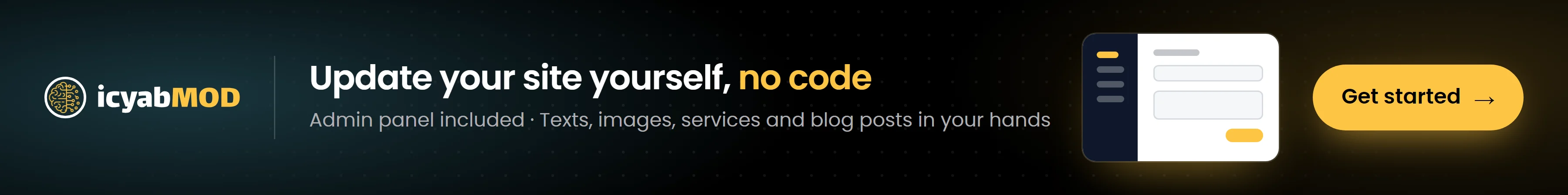 icyabmod — admin panel included: update your website yourself, no code